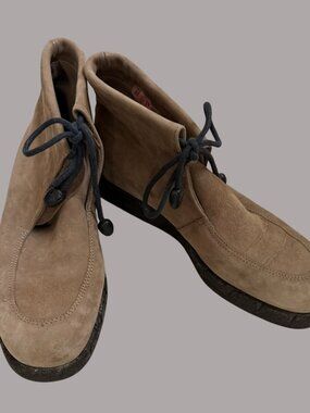 Arche Womens Taupe Suede Ankle Boots Made In France With Black Rubber Soles